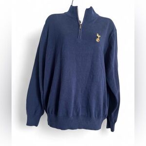 Tottenham Hotspur Navy Zip-Up Sweater with Gold Emblem